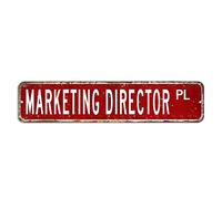 Letrero de calle de director de marketing, regalo para director de marketing, letrero de aluminio de 4 x 18 pulgadas, placa de metal rústico para hogar, puerta de calle, bares, restaurantes