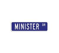 Letrero de calle del ministro, señal de aluminio de calidad de ocupación del ministro, letrero de lata del ministro para cafetería, bar, oficina, restaurante, hombre, cueva, placa de pared