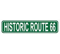 Letrero de calle Historic Route 66, letrero de metal de calidad, ruta histórica 66, letrero novedoso para decoración de pared de granja, garaje, letrero de estaño de 16 x 4 pulgadas