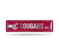 Letrero de calle met lico para decoraci n del hogar de Rico Industries NCAA Washington State Cougars (10 x 38 cm) - Ideal para el hogar, la ofici