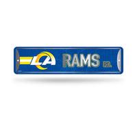 Letrero de calle met lico para decoraci n del hogar de Rico Industries NFL Los Angeles Rams (10 x 38 cm) - Ideal para el hogar, la oficina, el do