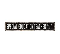 Letrero de calle para profesor de educación especial, regalo para profesor, letrero de aluminio, 3 x 18 pulgadas, placa de metal de aluminio inoxidable personalizada para garaje, gente, cueva, tienda