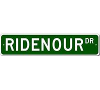 Letrero de calle personalizado RIDENOUR Drive, placa metálica con apellido personalizado