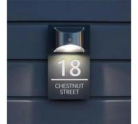 Letrero de casa solar personalizado, número de casa personalizado con luz solar, letrero de número de casa solar personalizado, números de casa exteriores personalizables, nombre de calle, LED