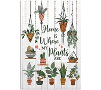 Letrero De Chapa El Hogar De Las Plantas Verdes Es Donde Están Mis Plantas Letrero De Metal Vintage Diseño Vintage para Publicidad, Bar, Oficina 30x40cm