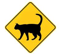 Letrero de cruz de gatos Xing divertido letrero de metal cuadrado de 30 x 30 cm, lindo cuidado de animales, decoración para amantes de los gatos, placa novedosa para exteriores, para patio, jardín