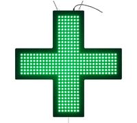 Letrero de cruz LED para clínicas y farmacias, 60 x 60 cm, exhibición colgante de doble cara con 3 modos intermitentes, letrero de ventana de dispensario médico