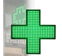 Letrero De Cruz MéDica Led, Luz De Cruz De Farmacia Con Cadena De Metal Colgante, 3 Modos De Parpadeo, 3 TamañOs, Para DecoracióN, Tienda Colectiva, ClíNica, Farmacia,Green-48 * 48cm