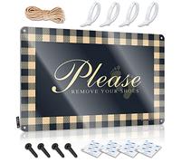 Letrero de cueva de hombre pequeño, con texto en inglés "Please Remove Your Shoes", letreros divertidos y vintage (20 x 30 cm)