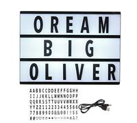 Letrero De De Luz LED: Tablero De Exhibición De 30x22x4 Cm, Panel De Mensajes De PVC, Diseño Enchufable Impermeable Con 96 Letras Para Notas Creativas E Iluminación Ambiental | Decoración Para Do
