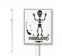 Letrero de decoración de Halloween para exteriores con estaca, 18 x 22 cm, letrero de fiesta de Halloween, 31 de octubre, decoración de otoño, placa de aluminio, libre de óxido, resistente a la