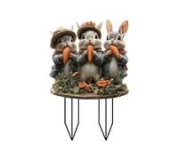 Letrero de decoración de patio de Pascua para patio, estaca de jardín de vacaciones, decoraciones navideñas para primavera, letreros acrílicos 2D de huevo de conejo para patio, césped, jardín