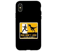 Letrero de dinosaurio a juego Run Don't Look The Fossil Got Revenge Carcasa para iPhone X/XS