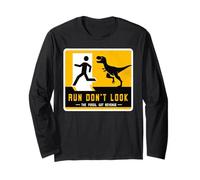 Letrero de dinosaurio a juego Run Don't Look The Fossil Got Revenge Manga Larga