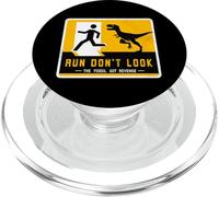 Letrero de dinosaurio a juego Run Don't Look The Fossil Got Revenge PopSockets PopGrip para MagSafe