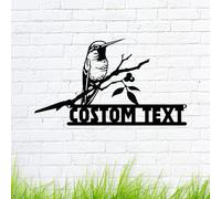 Letrero de dirección de metal de colibrí personalizado, arte de pared de metal personalizado para boda o aniversario, regalos de boda para parejas, colgador de puerta delantera, idea de regalo pensada