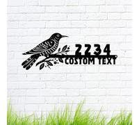 Letrero de dirección de metal de colibrí personalizado, letrero de pared decorativo para casa, letrero de metal personalizado para interiores o exteriores, decoración del hogar y decoración de pared