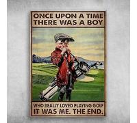 Letrero De Estaño Amante del Golf Chico Golfista Érase Una Vez Un Chico Al Que Le Encantaba Jugar Al Golf Ese Era Yo Fin Carteles Vintage Letreros Metalicos para Baño Cafetería Oficina 20X30Cm