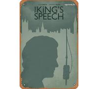 Letrero de estaño clásico con texto en inglés "The King's Speech", divertido y clásico musical, bar, pub, cafetería, pared, cocina, baño, póster de karaoke, decoración retro, arte para decoración del