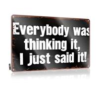 Letrero de estaño con texto en inglés «Camping Rules Everybody Was Thinking It, I Just Said It!» (20 x 30 cm)