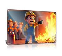 Letrero de estaño con texto en inglés "Man Cave Accessories And Decor Firefighter Leads Emergency Evacuation Amidst Blaze", para habitación de hombre, 20 x 30 cm
