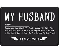 Letrero de estaño con texto en inglés "My Husband If i Did Anything Right In My Life It Was When i Gave My Heart To You", divertido letrero de metal vintage con texto en inglés "I Love You" para