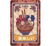Letrero de estaño creativo japonés Ramen carteles de metal delicioso gourmet retro poseters decoración de la pared decoración de la cocina tienda granja habitación arte placa 8x12 pulgadas