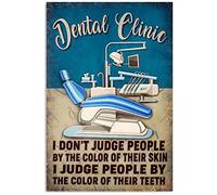 Letrero de estaño dental vintage con texto en inglés "I Don't Judge People", decoración de pared para clínica, hospital, hogar, bar, club, dormitorio, oficina, silla dental, arte divertido para colgar