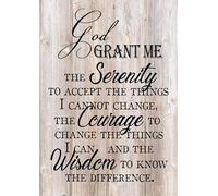 Letrero de estaño divertido con texto en inglés "God Grant Me the Serenity", inspirador, oración cristiana, serenidad, vintage, lindo, metal, regalo, dormitorio, retro, novedad, cafetería, tienda