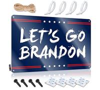 Letrero de estaño divertido con texto en inglés "Let's Go Brandon" para decoración de puerta de dormitorio (30 x 40 cm)