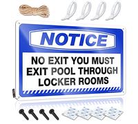 Letrero de estaño divertido con texto en inglés "Notice No Exit You Must Pool Through Locker Rooms" (30 x 40 cm)
