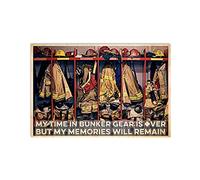 Letrero de estaño para decoración de pared con texto en inglés "Bravery is Being My Time in Bunker Gear is Over But My Memories Will Remain Home Office Bar Club", 20,3 x 30,5 cm