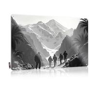 Letrero de estaño para exteriores con texto en inglés "Mountain Hikers: A Black-and-White Journey Through Nature's Majes - Letrero de estaño vintage para decoración de bar (20 x 30 cm)