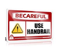 Letrero de estaño para montar en la pared con diseño de estrella de Texas, decoración de pared para baño, diseño de casa de campo con texto en inglés "Be Careful Use Handrail & Guitar Wall Decor for