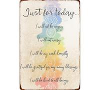 Letrero De Estaño Principios Inspiradores del Reiki 20X30Cm Letrero De Metal Retro Letreros Metalicos Carteles De Metal para Jardín Garaje Sala De Estar