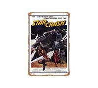 Letrero de estaño retro con boletos de película Star Crash Movie vintage, letrero de estaño para cocina, garaje, hombre, cueva, decoración de pared, divertido karaoke, bar, TV, drama, decoración