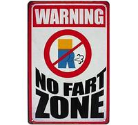 Letrero de estaño retro con texto en inglés "No Fart Zone", placa de metal, diseño vintage para decoración de pared de bar, tienda, granja, 8 x 12 pulgadas, de08aA70