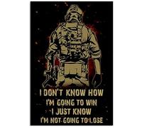 Letrero de estaño vintage con texto en inglés "Soldier I Don't Know How I'm Going to Win", decoración de pared para el hogar, bar, club del ejército, cueva, inspirador, regalo para veteranos, 12 x 16