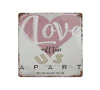 Letrero de estaño vintage de 30,5 x 30,5 cm, con texto en inglés "Love Will Tear Us Apart", letrero de pared con texto en inglés "Joy Division", cartel de estaño, póster para el hogar, bar, decoración