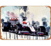 Letrero de estaño vintage Nikita Mazepin 2021 Haas Vf-21 Haas F1 Team Russian Racing Drivers Formula 1, letrero de metal retro decoración de pared para el hogar, cafeterías, oficinas, tiendas, pubs