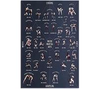 Letrero de estaño vintage para artes marciales mixtas, conocimiento de metal, cartel de entrenamiento, guía infográfica, carteles para el hogar, club, estadio, garaje, pared, decoración de 7.9 x 11.8