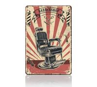 Letrero de estaño vintage para barbería, silla de peluquería, corte de pelo, letrero de metal para barbería, bar, tienda, decoración de pared, divertido letrero retro adecuado para hombres y mujeres