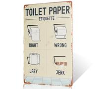 Letrero de etiqueta de papel higiénico de estilo vintage, 30,5 x 20,3 cm