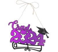 Letrero de fiesta de graduación, adorno colgante para puerta, morado, 35,00 x 20,00 x 0,10 cm, 5 juegos