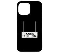Letrero de Gone Fishing, diseño Minimalista con Tema de afición a Carcasa para iPhone 13 Pro MAX