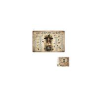 Letrero de guía de brujas de cocina, decoración de metal de brujas y recetas de guía de hierbas, decoración de pared, decoraciones rústicas antiguas, letrero de conocimiento de brujería, regalos de