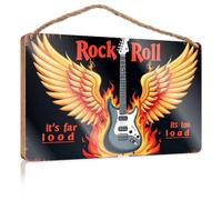 Letrero de Hello Winter Rock Roll: Ignition Of Passion! Decoración de pared de otoño vintage (20 x 30 cm)