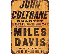 Letrero de hojalata 8 x 12-1963 John - Coltrane & Miles - Davi in LA Vintage Look Reproducción Wall Letreros de metal para sótano, lavandería, sala de granja, decoración