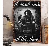 Letrero de hojalata Art Déco "It Can't Rain All The Time", placa decorativa vintage multiusos para colgar en la pared, arte retro con cita en inglés | Letrero decorativo para interiores de 20 x 30 cm