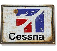Letrero de hojalata Cessna Aviación Aviación Hangar Aeronáutico Metal Decoración Vintage Cartel de hojalata 7.8 x 11.8 pulgadas (largo x ancho)